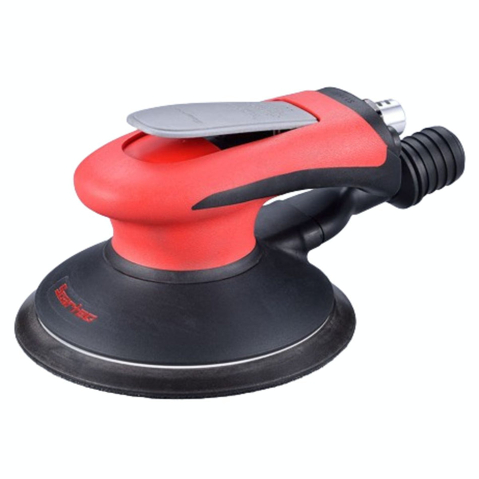 Soartec 6in. Air Random Orb. Palm Sander Central Vacuum PU, Max. Speed 12000 OPM, Pad Diameter 6 in, Air Inlet Size 1/4 in, Model# WS-120C-6H