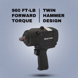 Soartec 1/2in. Air Impact Wrench 960ft.-lb, Drive Size 1/2 in, Max. RPM 7500 Model# WS-208