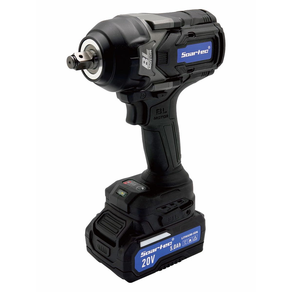 Soartec 1/2in. Brushless Impact Wrench 20V, Drive Size 1/2 in, Volts 20 Battery Type Lithium-ion, Model# WX-C750