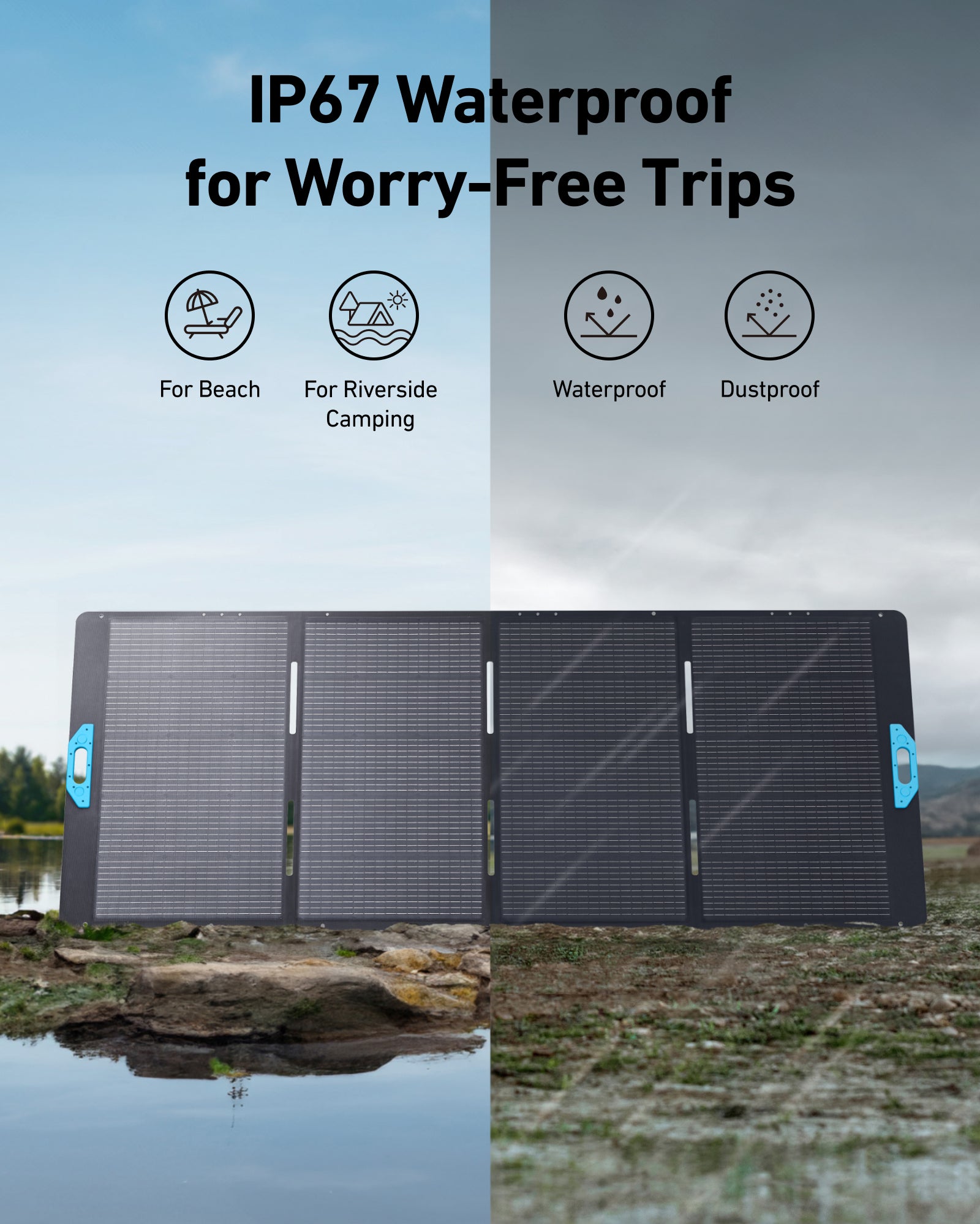 Anker SOLIX PS400 Portable Solar Panel Monocrystalline, MC4output, IP67