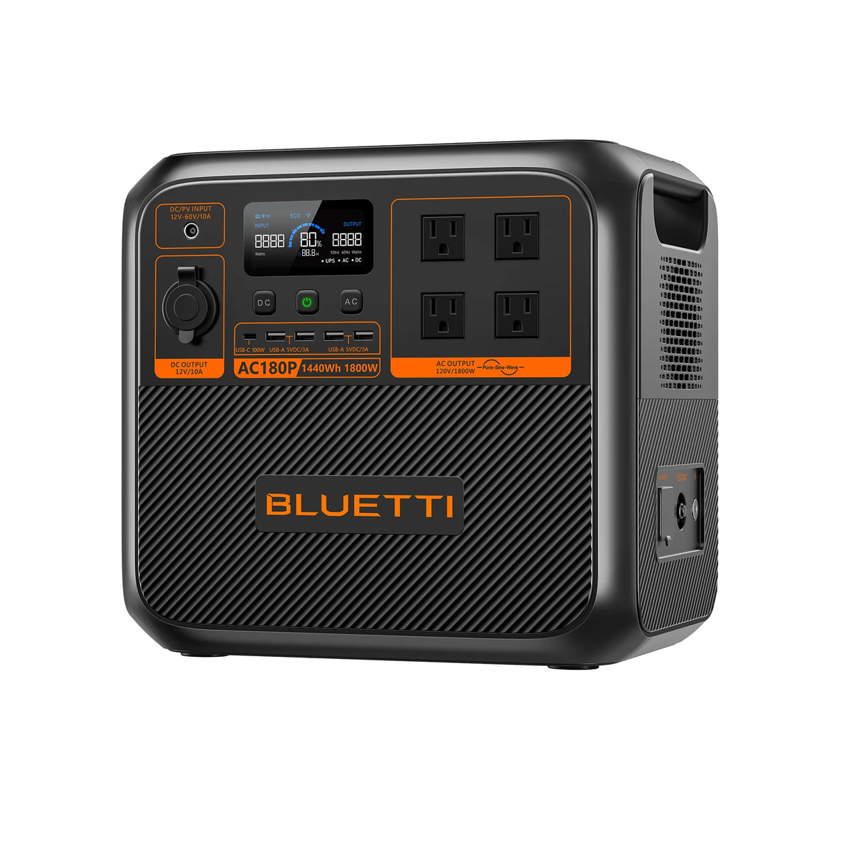 BLUETTI AC180P ソーラーポータブル電源 | 1,800W 1,440Wh