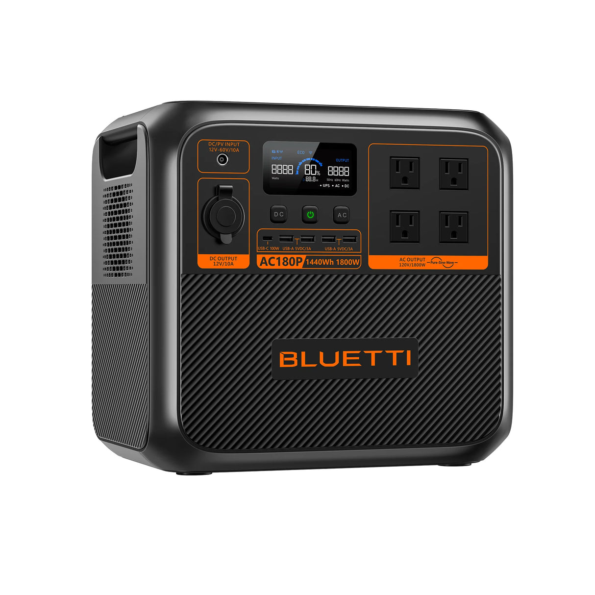 BLUETTI AC180P ソーラーポータブル電源 | 1,800W 1,440Wh