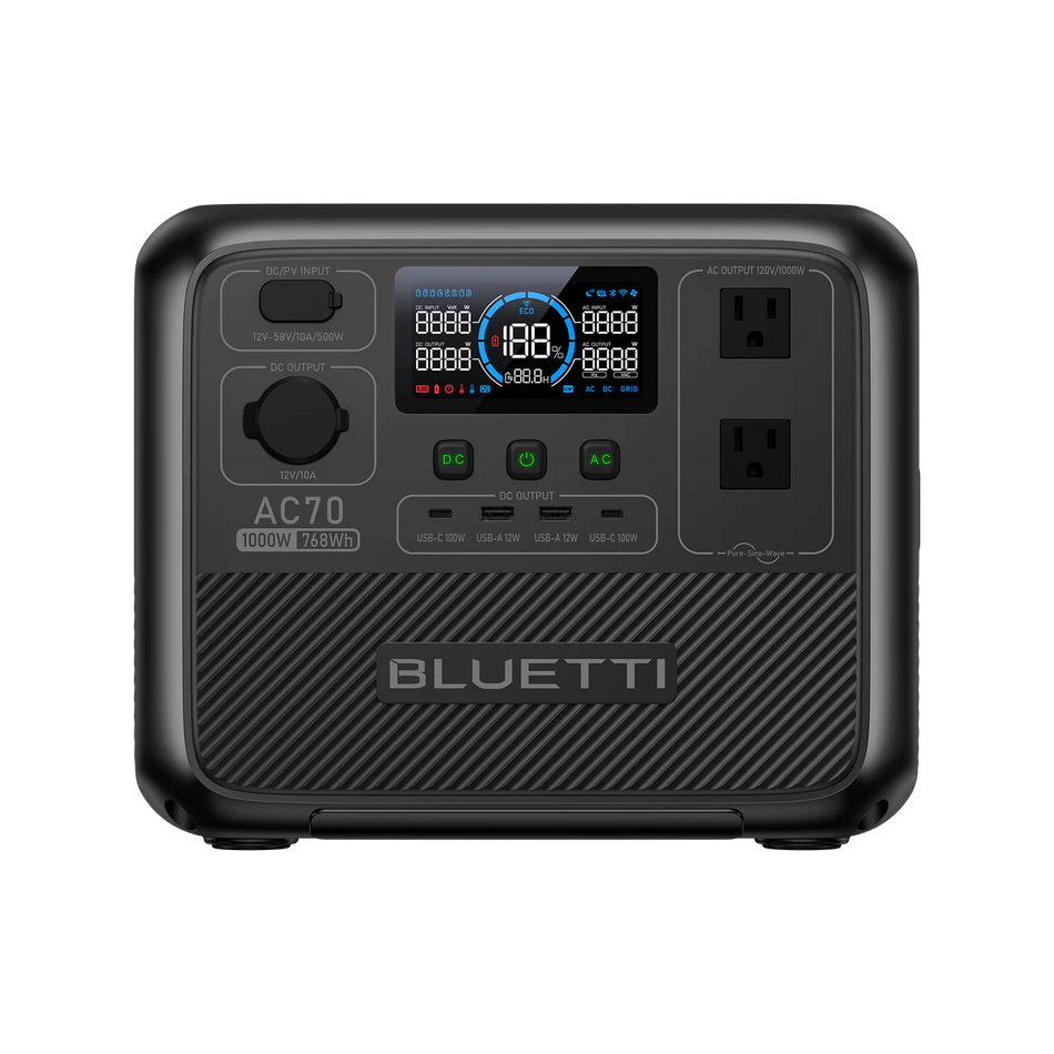 BLUETTI AC70 สถานีไฟฟ้าพกพา | 1000W 768Wh