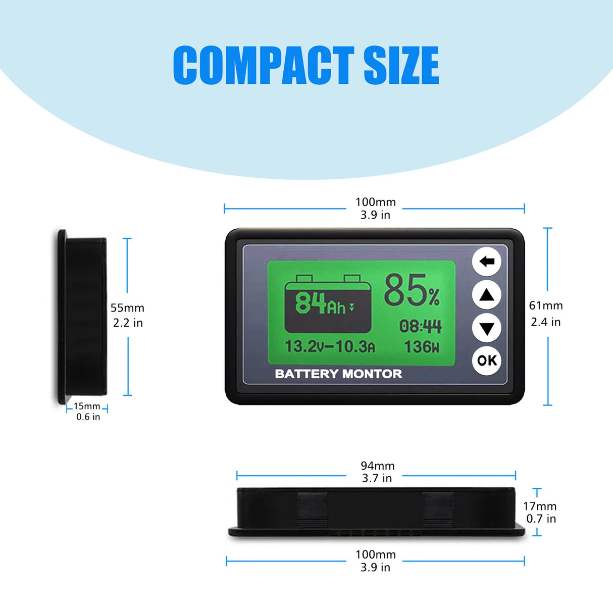 ACOPOWER 500 Amps Battery Monitor