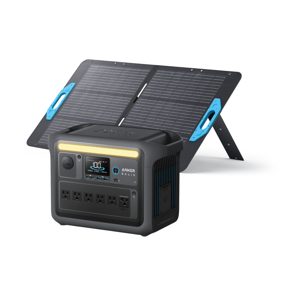 Anker SOLIX C1000X Portable Power Station + 100W Solar Panel Bundle Set