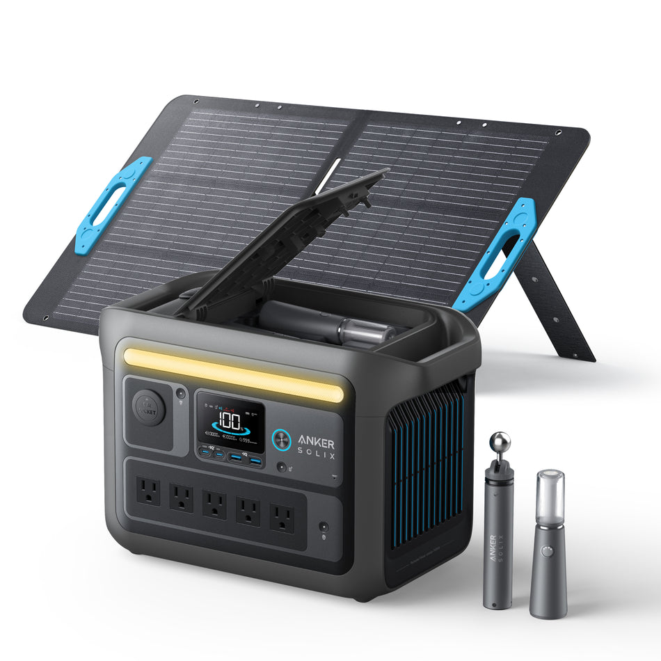 Anker SOLIX C800X Portable Power Station+100W Solar Panel Bundle Set