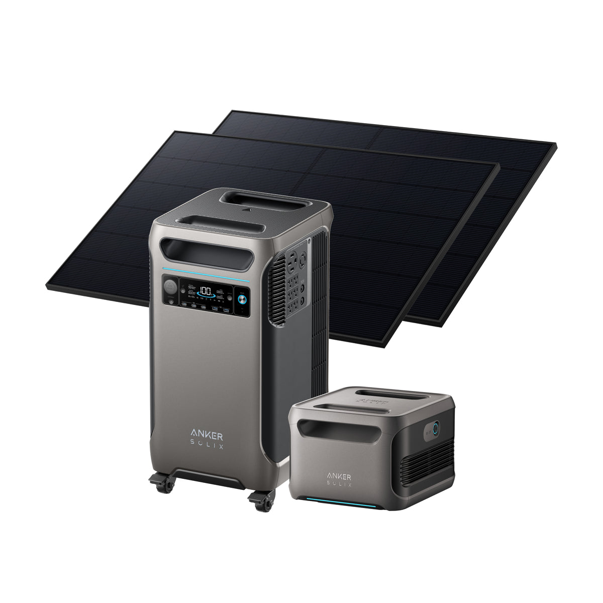 Anker SOLIX F3800 Portable Power Station + Expansion Battery+ 1 Set 405W Rigid Solar Panel Bundle Set
