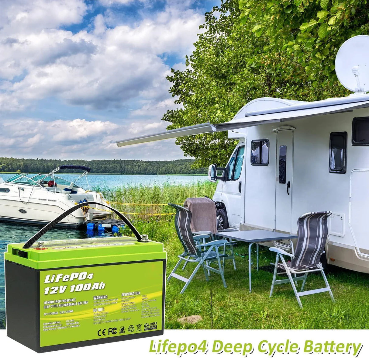 ACOPOWER 12V 100Ah LiFePO4 Deep Cycle Lithium Battery