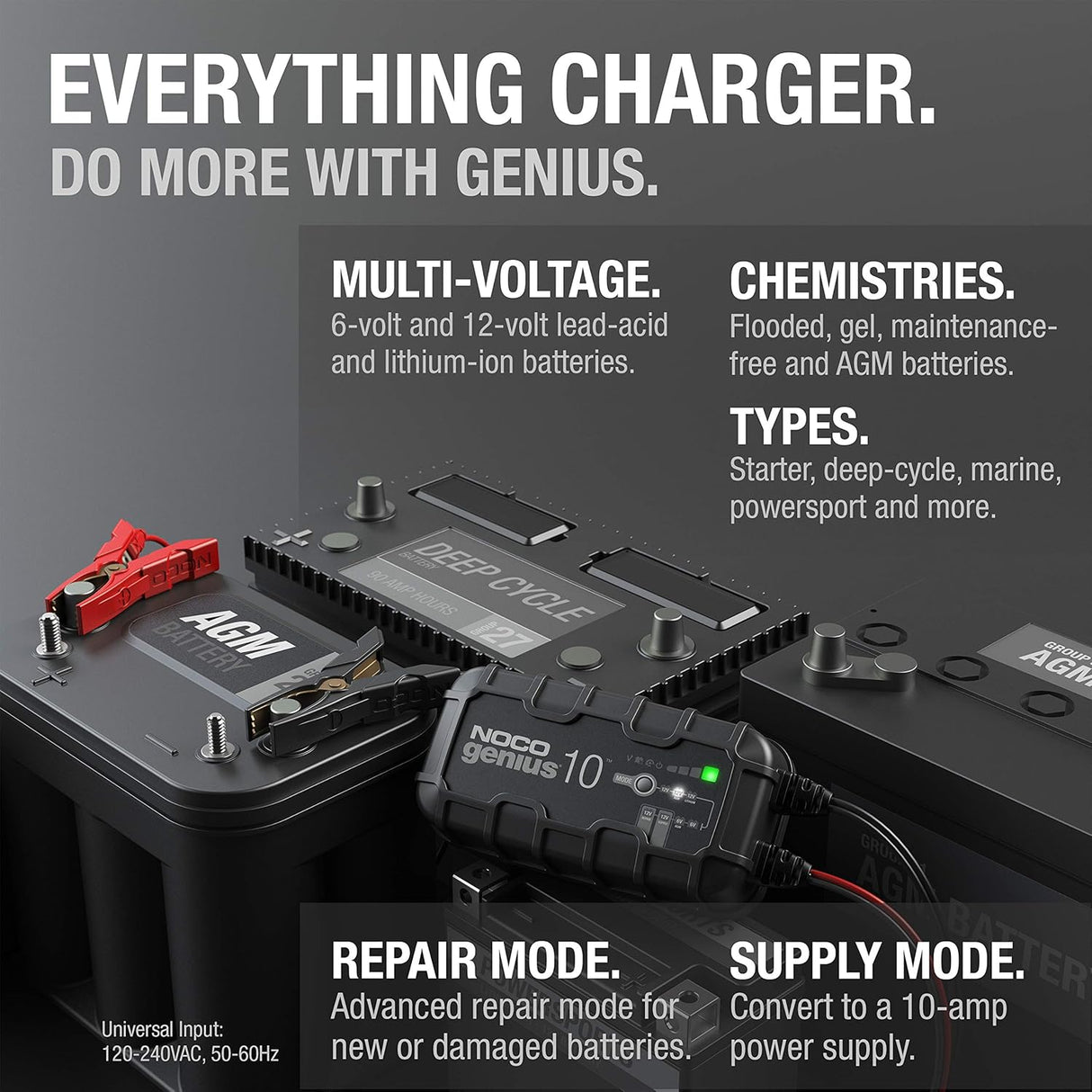 NOCO GENIUS10 Battery Charger, Maintainer, and Desulfator