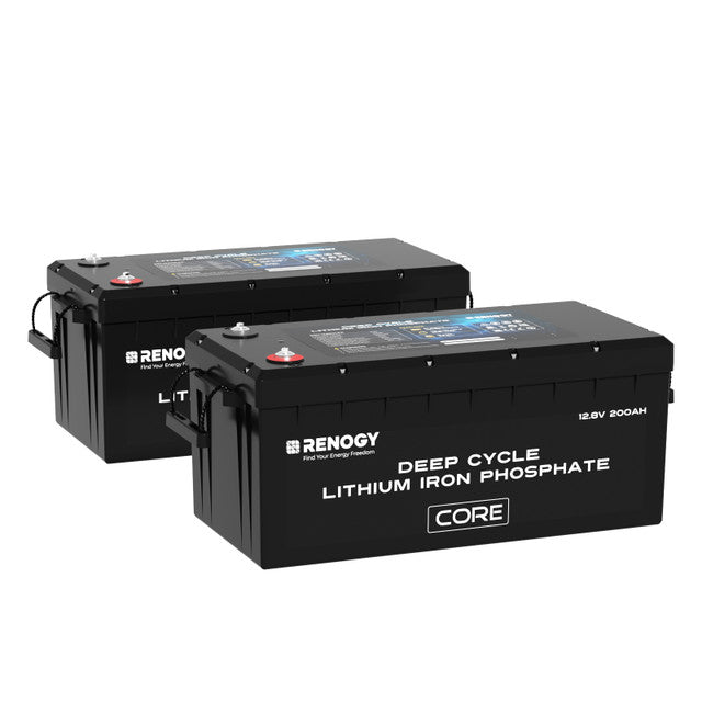 Renogy 12V 200Ah Core Series Deep Cycle Lithium Iron Phosphate Battery - Supports Series Connection for 24V/48V Systems