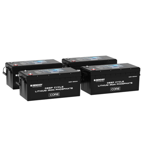 Renogy 12V 200Ah Core Series Deep Cycle Lithium Iron Phosphate Battery - Supports Series Connection for 24V/48V Systems