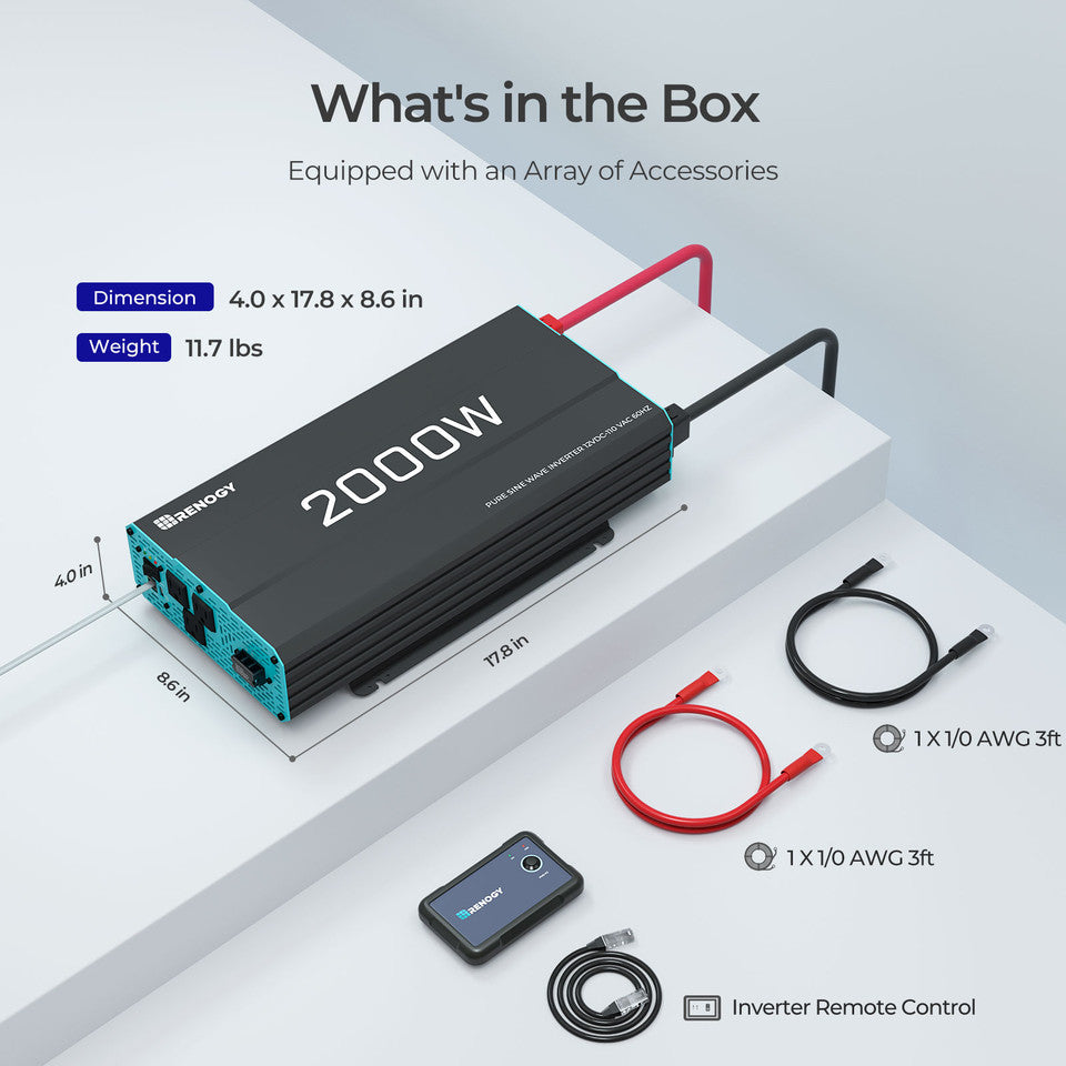 Renogy 2000W 12V Pure Sine Wave Inverter