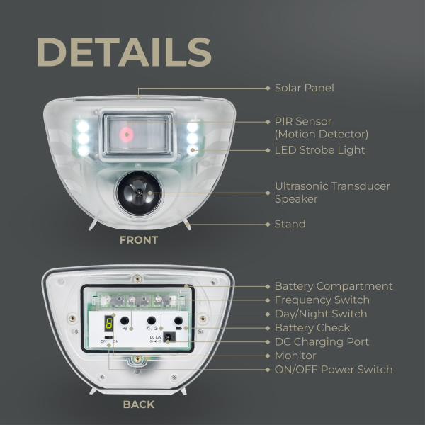 DigiMax Repelente de Animales Inteligente para Exterior