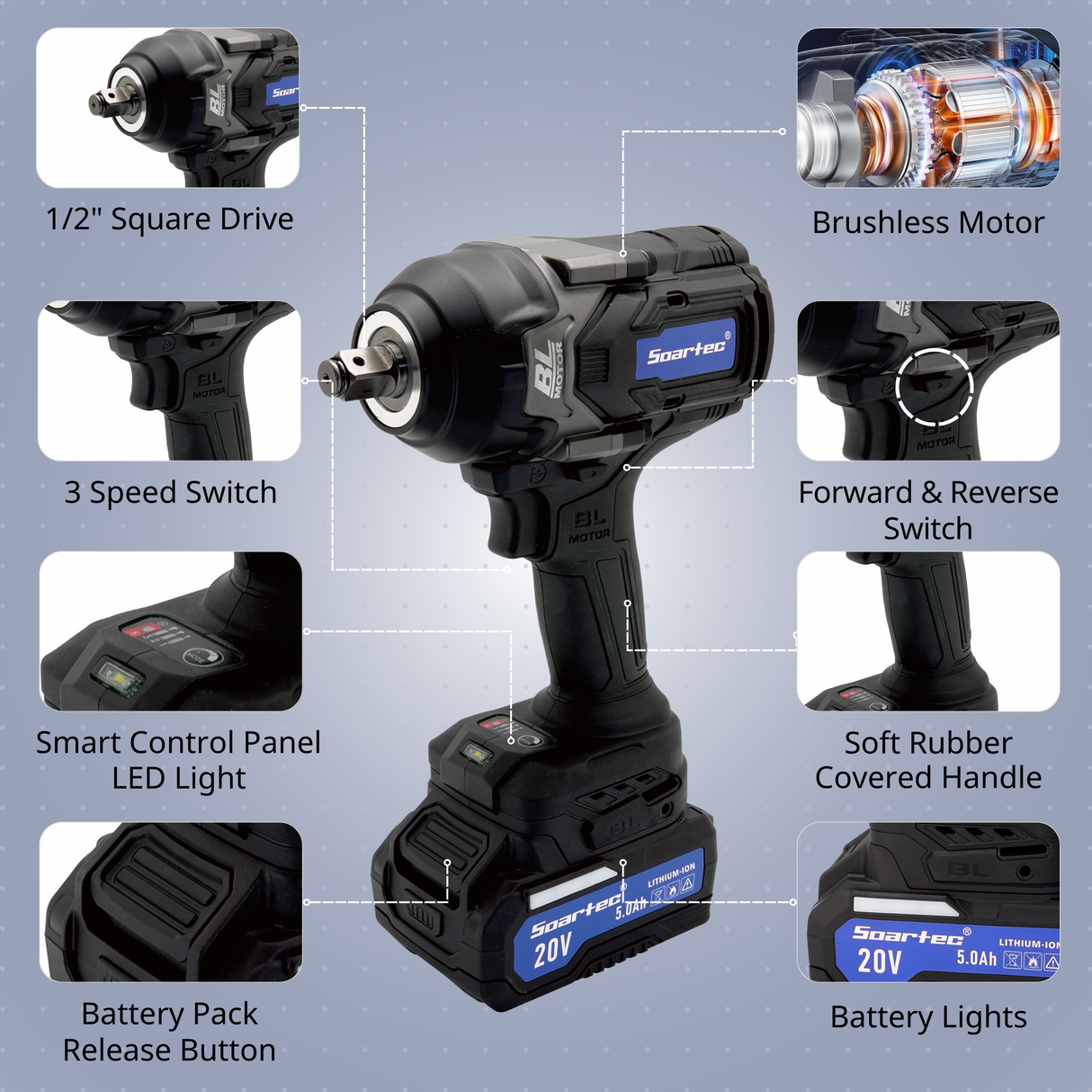 soartec 1/2" impact wrench 630ftlbs