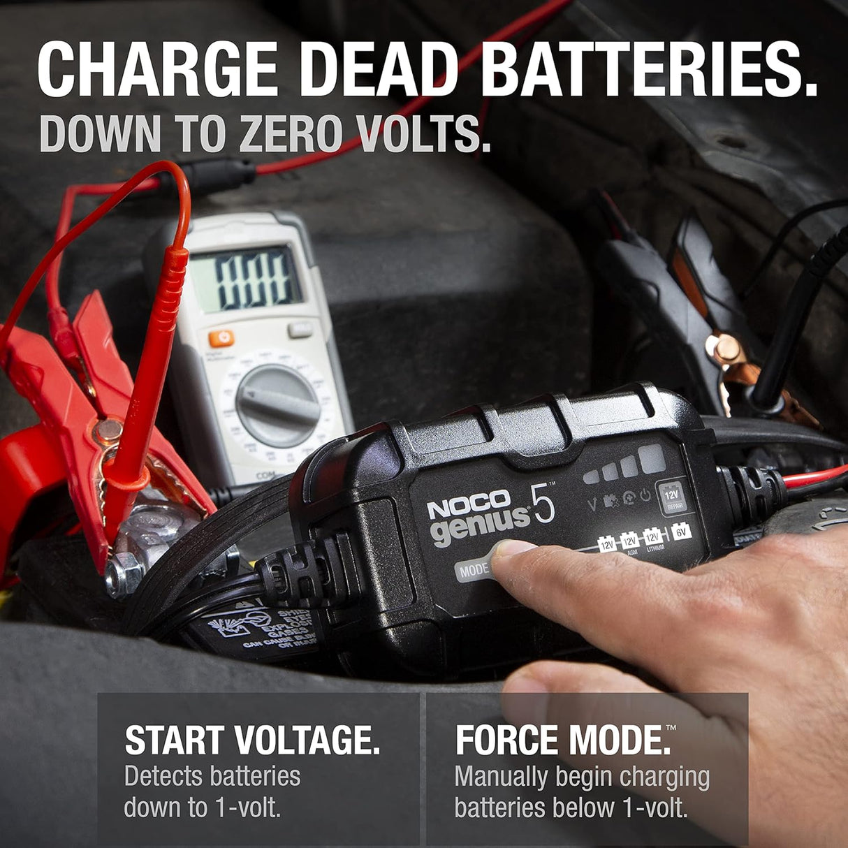 NOCO GENIUS5 5-Amp Smart Battery Charger, Maintainer, and Desulfator